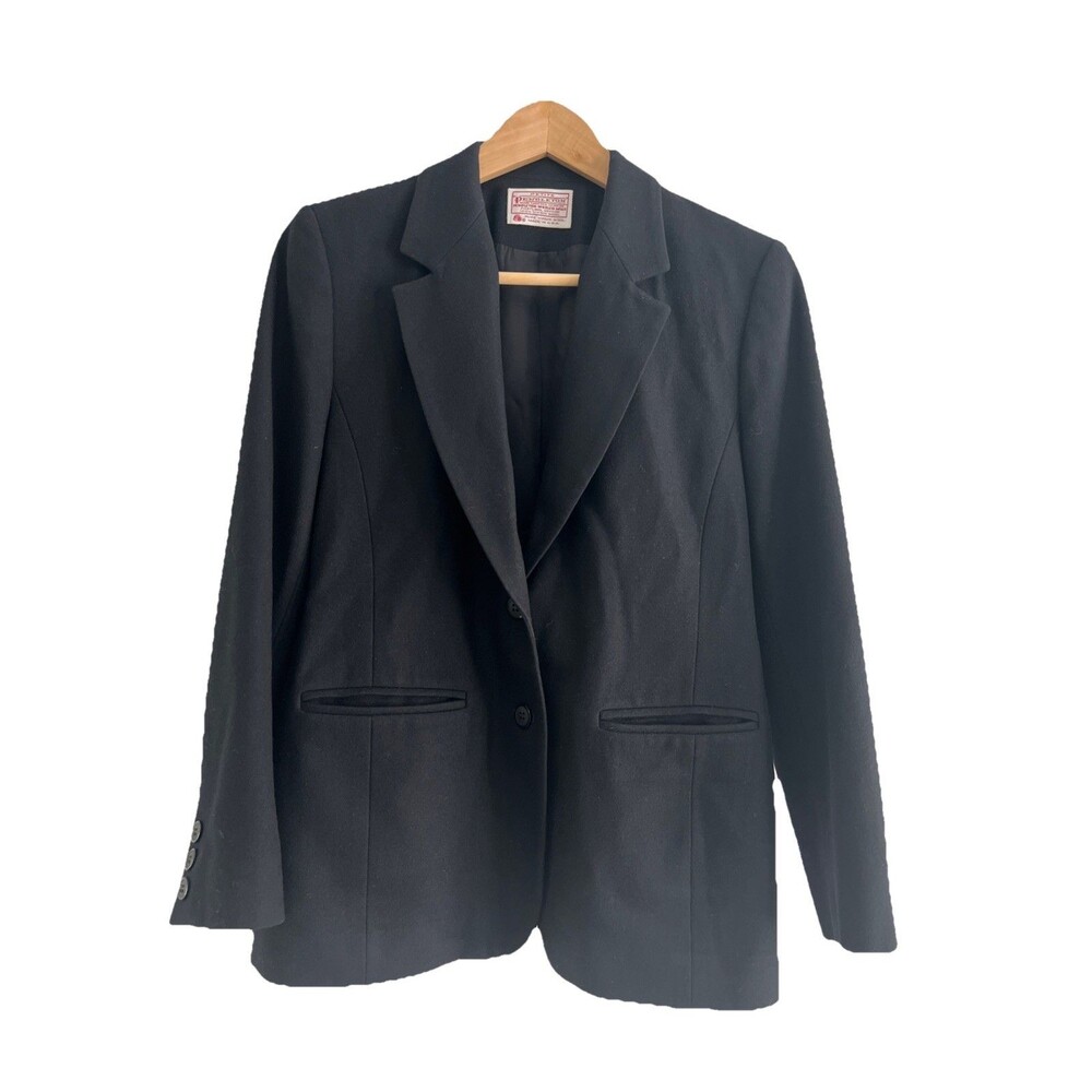 Vintage Pendleton 100% Wool Blazer Women’s Petite Sz 4 Black Excellent Condition